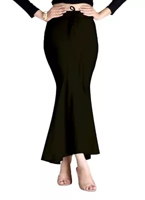 £15.05 • Buy Flare Saree Shape Wear Petticoat Women Cotton Blended Bottom Long Skirts Black