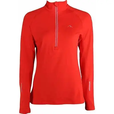 More Mile Womens Vancouver Half Zip Long Sleeve Running Top - Red • £18.50