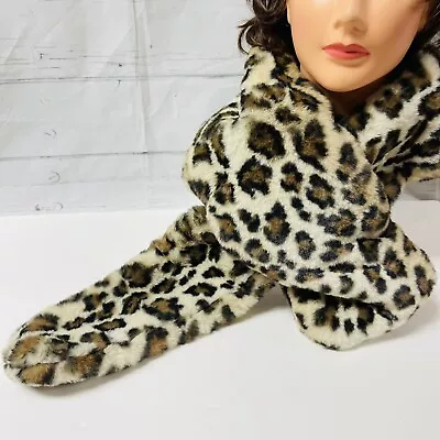 Cabi Fuax Fur Leopard Print Bundle Up Winter Neck Scarf Women’s 4029 So Soft • $34.99