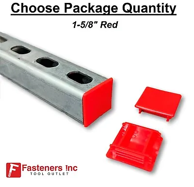 PVC Style Plastic RED End Caps Unistrut Channel 1-5/8'' X 1-5/8'' #EC-2R • $119.99