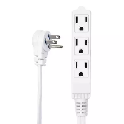 Flat Multiple Outlet Extension Cord 8 Ft For Indoor Use By - UL-Listed 3-Pron... • $17.32