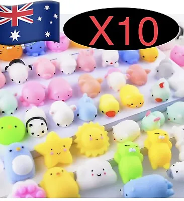 $12.90 • Buy 10pc Cute Mini Animal Squishies Kawaii Mochi Squeeze Toys Fidget Stress Squishy