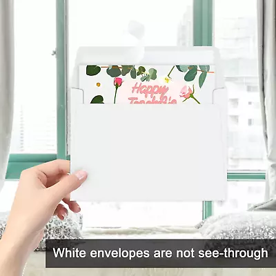 White 4X6 Envelopes A6 Self Seal For Invitation Photos Wedding Birthday 50 Packs • $15.34