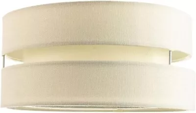 Contemporary Quality Cream Linen Fabric Triple Tier Ceiling Pendant Lamp Shade • £25.99