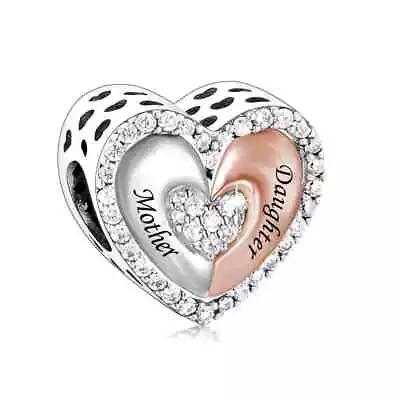 $29.50 • Buy MOTHER DAUGHTER HEART S925 Sterling Silver Charm By Charm Heaven NEW