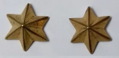 Vintage Officer Stars Rank Garnish Made In England Double Prong Fixings NOS X2 • £4.99