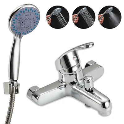£13.89 • Buy Luxury Bathroom Chrome Sink Bath Filler Tap Shower Mixer Taps With Hand Held Set