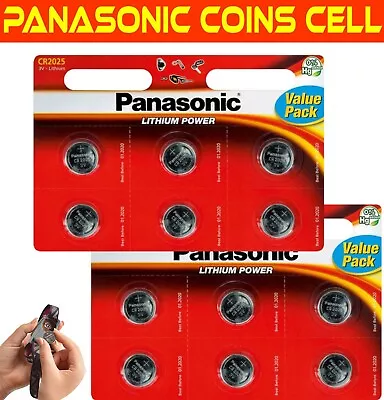 X6 Panasonic Battery’s CR2025 3V Lithium Coins Batteries Car Key Toys Remote UK • £6.99