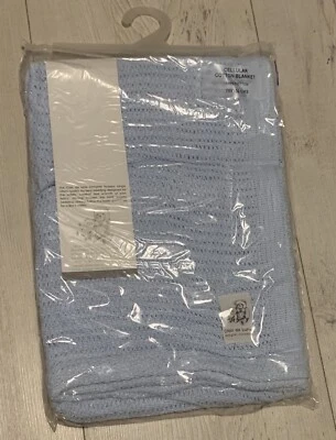 £1.50 • Buy Clair De Lune Cellular Cotton Blanket - Pale Blue 75 X 100 Cms. Brand New Sealed