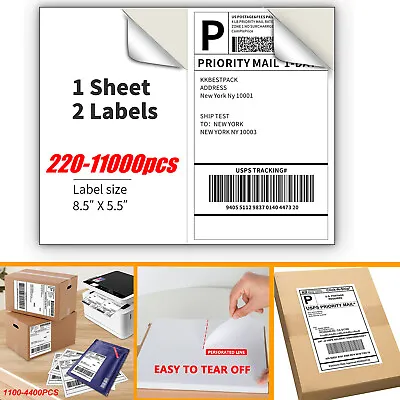 220-11000 Premium 8.5x5.5 Round Corner Shipping Labels Half Sheet Self Adhesive • $319.99