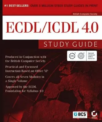 ECDL/ICDL 4.0 Study Guide By The British Computer Society Paperback Book The • £99.99