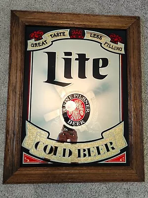 Lite A Fine Pilsner Beer Great Taste Less Filling Cold Beer 1980 Beer Mirror • $115