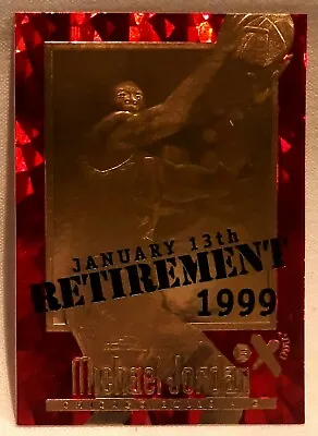 1996-97 Fleer Bleachers 23kt Gold Ruby Red Michael Jordan E-x2000 Credentials • $84