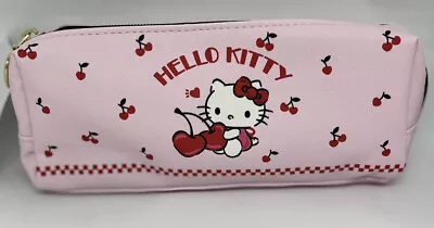 SANRIO HELLO KITTY PENCIL CASE LICENSED Heart Zippers Sanrio 2 Sided Pockets • $25