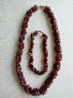 £29.99 • Buy Garnet Necklace With Matching Bracelet