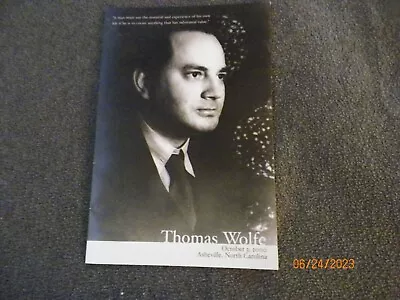 THOMAS WOLFE  USPS 1st Day Of Issue  Ceremony Program  Oct. 3 2000 Asheville NC • $3.98