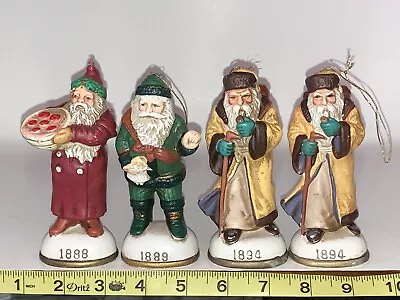 Lot Of 4 Vintage Memories Santa Tree Ornaments Christmas Reproductions Inc. • $18.95