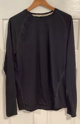 SMARTWOOL 150 Merino Base Layer LS TOP-shirt-Black-Men’s LARGE-Free ShpN-EUC! • $34.99