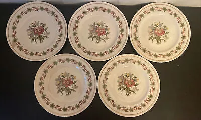 Set Of 5 Vintage Dinner Plate CROWN DUCAL WARE Riviera  Decor Plates • $45.50