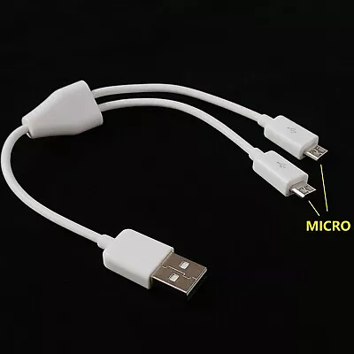 20cm Dual Micro USB Splitter Cable Power 2 Micro USB Devices  • $7.35