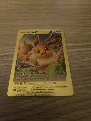 Pokemon Card Eevee V. Gold Card In Mint Condition  • £1.50