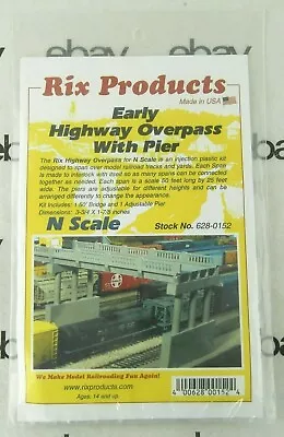 N Scale Early Highway Overpass Kit W/Pier - Rix Products #628-0152 • $14.71