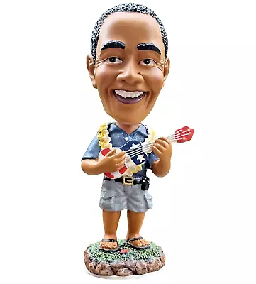 Hawaiian Doll Barack Obama 44th Bobblehead Doll Playing Ukulele Guitar 2009 • $18.95