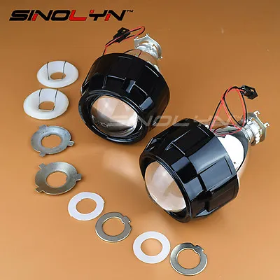 Mini HID 2.5  Bi-Xenon Projector Lens Kit Black Shroud Headlight Car Motorcycle • $36.99