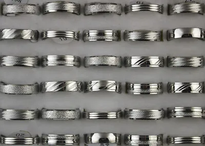 60pcs Wholesale Mixed Lots Men's Jewellery Stainless Steel Fashion Rings • £4.77