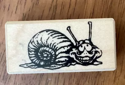 VIP Snail Bug Insect Funny Cartoon Smile Face Visual Image Printery Rubber Stamp • $12.95