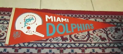 Vintage 1960's Miami Dolphins Full Size 30  Felt Football Pennant One Bar Helmet • $39.95