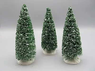 Lemax 2013 Snowy Juniper Trees Set Of 3 Christmas Village Bottle Brush Trees • $7.99