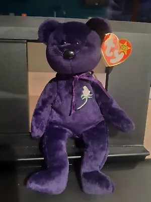 £25 • Buy 1st Edition Genuine Princess Diana TY Beanie Baby 1997 Purple Made In Indonesia