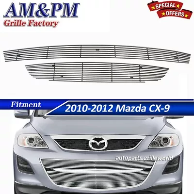 Fits 2010-2012 Mazda CX-9 Billet Grille Bumper Grill Insert Chrome Combo 2011 • $73.99