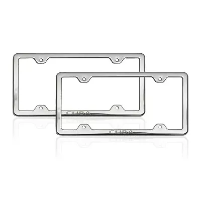 License Plate Frame Tag Holder For Cadillac Escalade Steel Cuba Silver 2 Pcs • $29.90