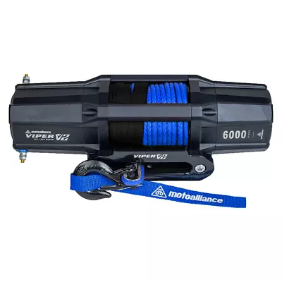 VIPER V2 6000lb UTV Winch Kit W/ 60 Feet Blue AmSteel-BLUE Synthetic Rope • $459.99