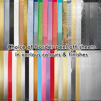 £0.99 • Buy 1 Border Peel Off Stickers Card Making Choose Design & Colours 60 To Choose From