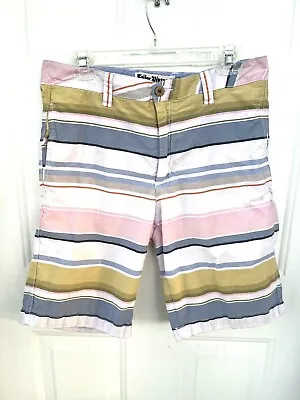 Tailor Vintage Shorts Mens 32 Stripe Flat Front Cotton Summer Beach Vacation • $15