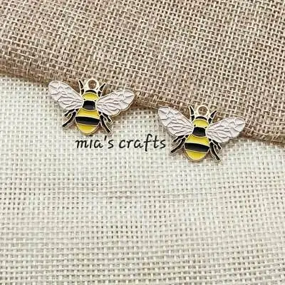 £0.99 • Buy Bumble Bee Charms Pendants Enamel Gold Jewellery Making Supplies Earring Crafts