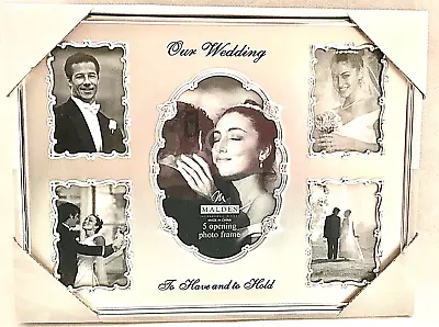 Wedding Picture Frame Malden Intl Designs Displays 1 Large 4 Small Photos NIB • $14.39