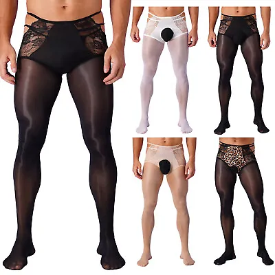 Mens Stockings Open Pants Sheath Lingerie Clubwear Tights 8D Pantyhose Glossy • £7.19