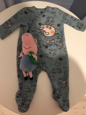 £7.99 • Buy Babygrow Fleece Sleepsuit 0-3, Peppa George Pig Plush Toy Brother Sibling Gift