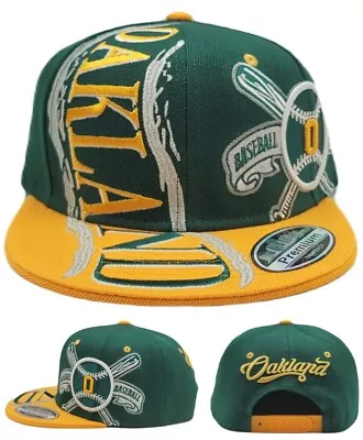 Oakland New Leader Hurricane Athletics A's Color Green Gold Era Snapback Hat Cap • $19.99