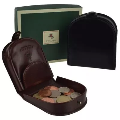 Mens Classic Leather Tabbed Coin Tray By Visconti; Monza Collection Gift Boxed • $39.76