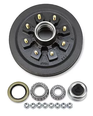 One 12 X2  Trailer Brake Hub Drum Kit 8 On 6.5  BC For 7000 Lbs Axle - 22004K • $84.33