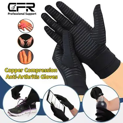 Copper Infused Arthritis Gloves Compression Support Hands Pain Relief Women Men • $12.20