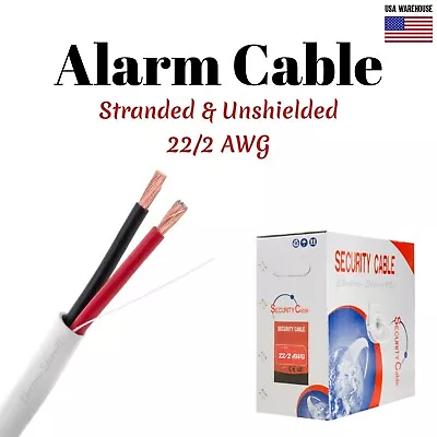 500ft Alarm Security Wire Cable 22/2 Gauge Stranded Conductor UTP Unshielded CCA • $32.99