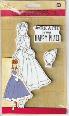 Prima Julie Nutting CAMILLE Doll Cling Stamps Mixed Media Cards Tags 911409 • $8.95