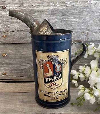 Vintage Advertising Maytag Oil Spout Tin Can Fuel Mixing Can Steel 8” • $99