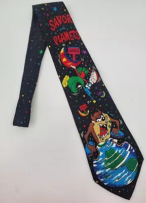 Looney Tunes Mania Savor The Planets Earth Necktie Taz Devil Marvin Martian 1993 • $9.99